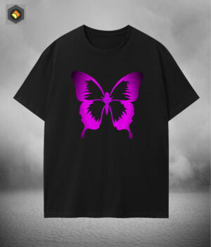 Premium Quality Womens Dropshoulder ( Purple Butterfly)