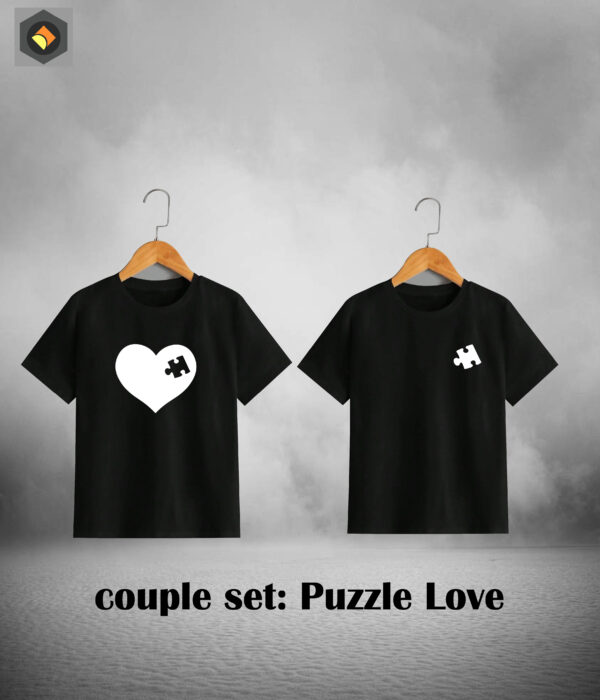 Couple T-Shirt set (White Puzzle Love)