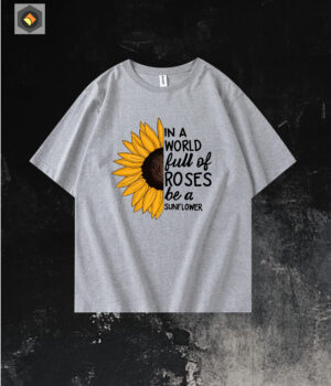 Premium Quality Womens Dropshoulder (Sunflower over Rose)