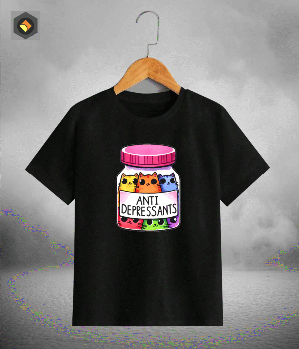 Premium Quality T shirt (Anti-depressant cats)