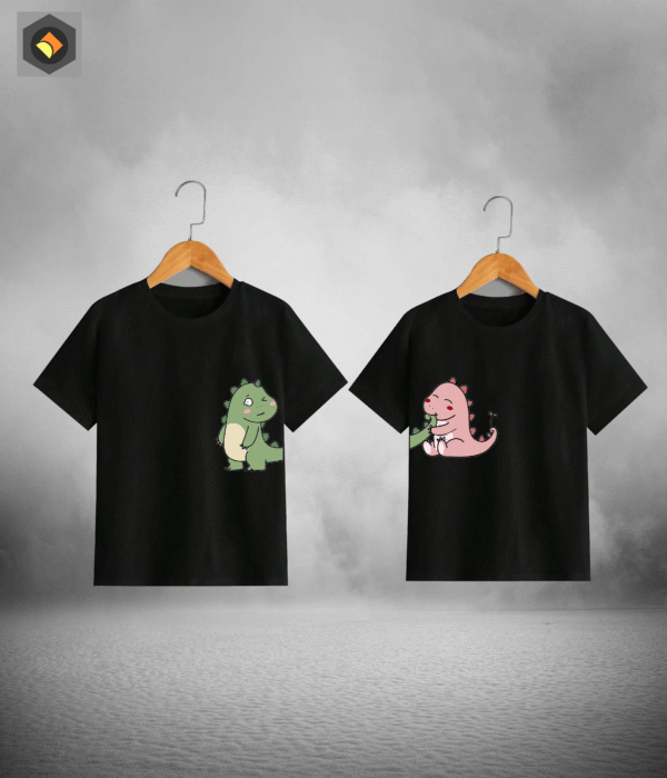 dino couple Couple T-Shirt set (Dino Couple)